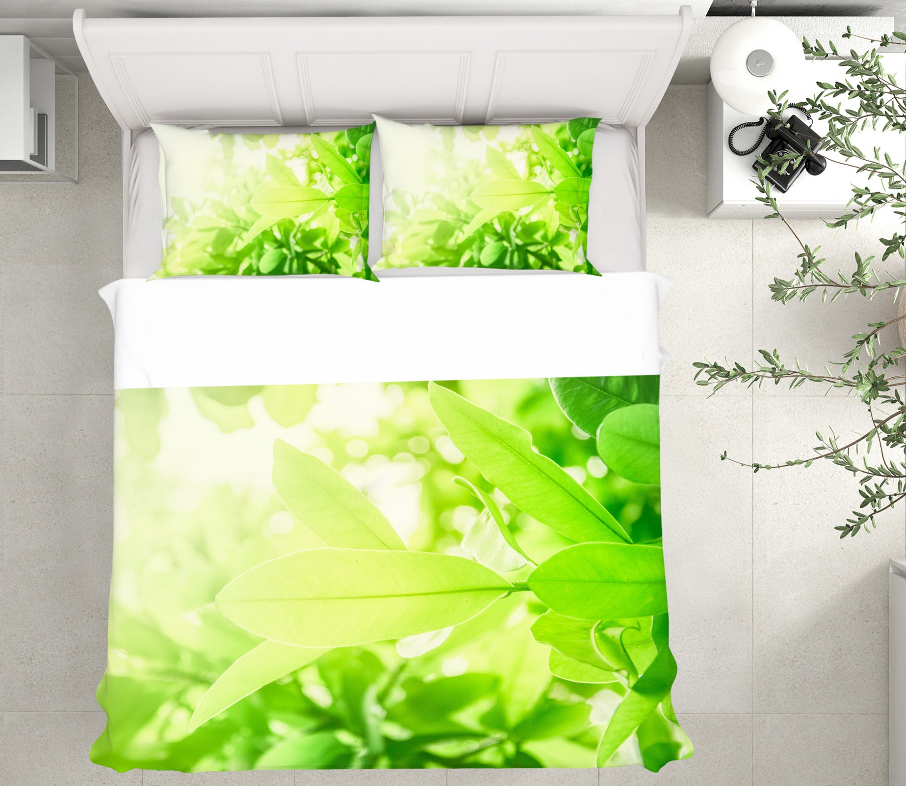 3D Leaves 14194 Bed Pillowcases Quilt
