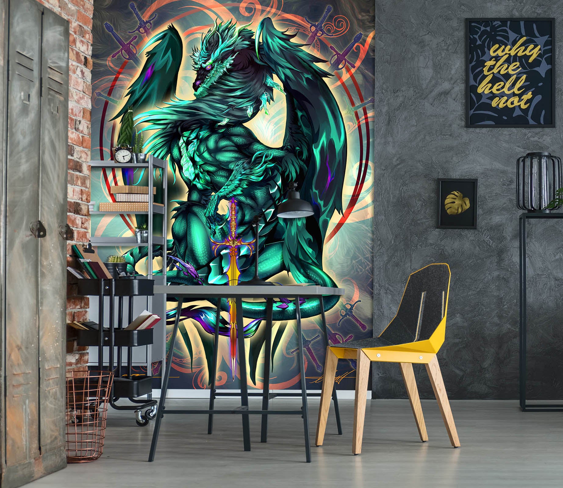 3D Green Dragon 8135 Ruth Thompson Wall Mural Wall Murals