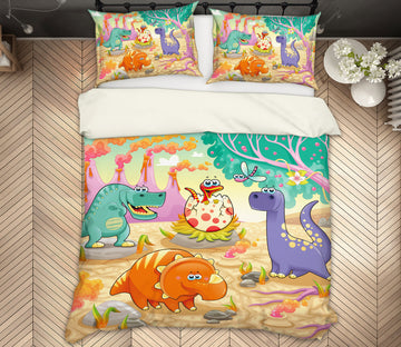 3D Cartoon Dinosaur 13114 Bed Pillowcases Quilt