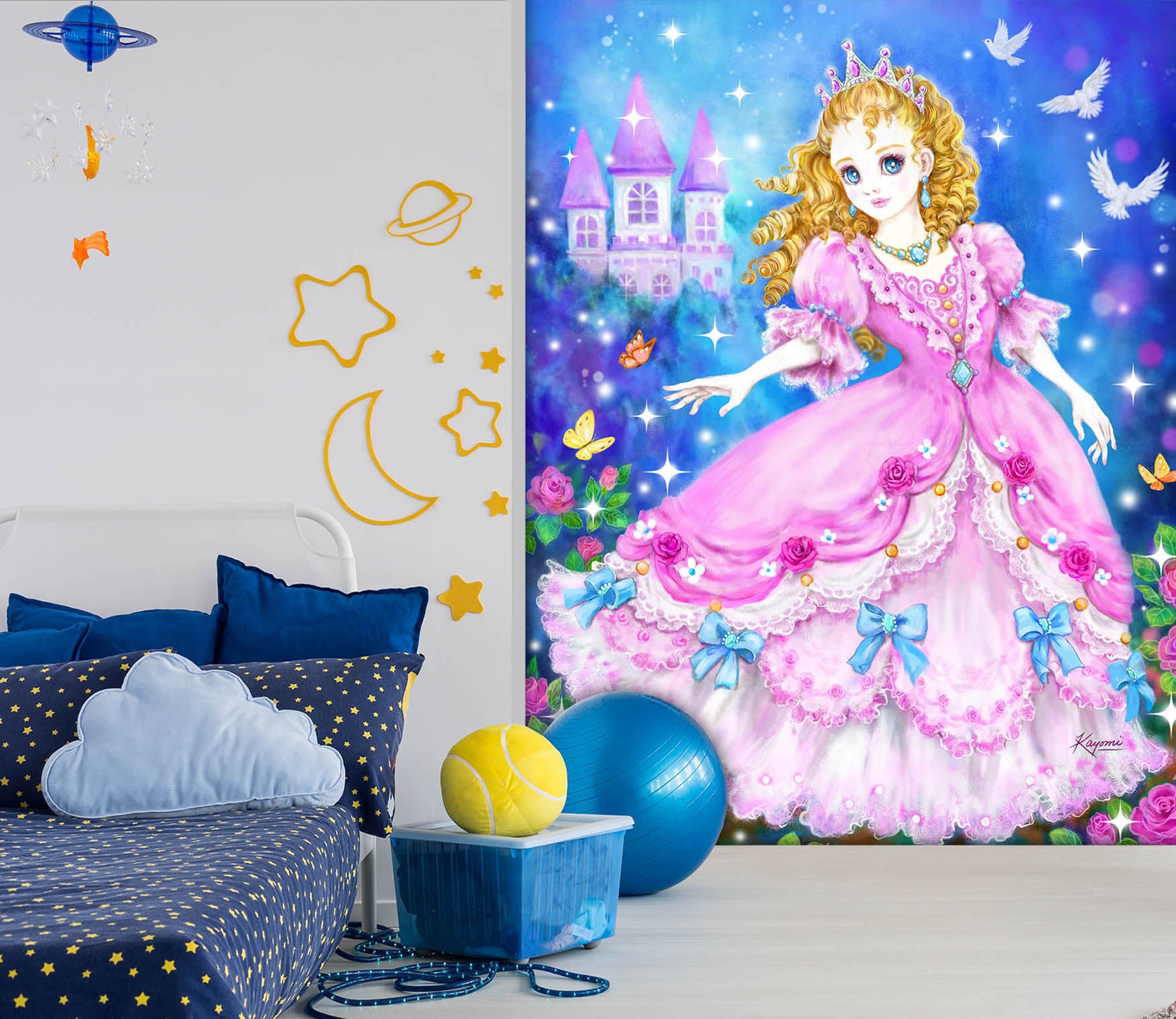 3D Pink Princess 5566 Kayomi Harai Wall Mural Wall Murals