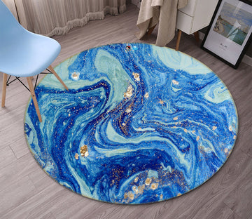 3D Navy Blue Water Ripple 352 Round Non Slip Rug Mat Mat AJ Creativity Home 