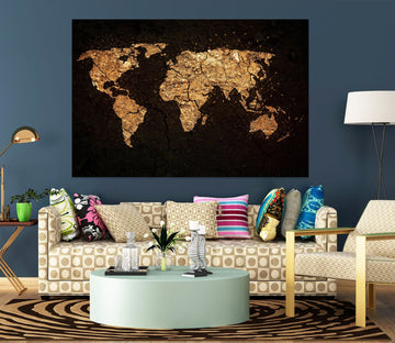 3D Gold Pattern 219 World Map Wall Sticker Wallpaper AJ Wallpaper 2 