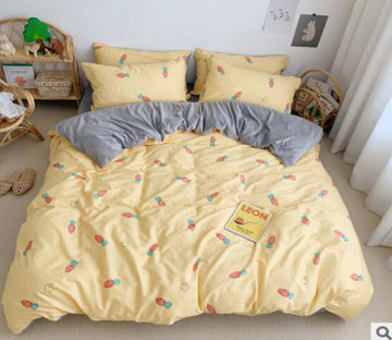 3D Yellow Carrot 18048 Bed Pillowcases Quilt