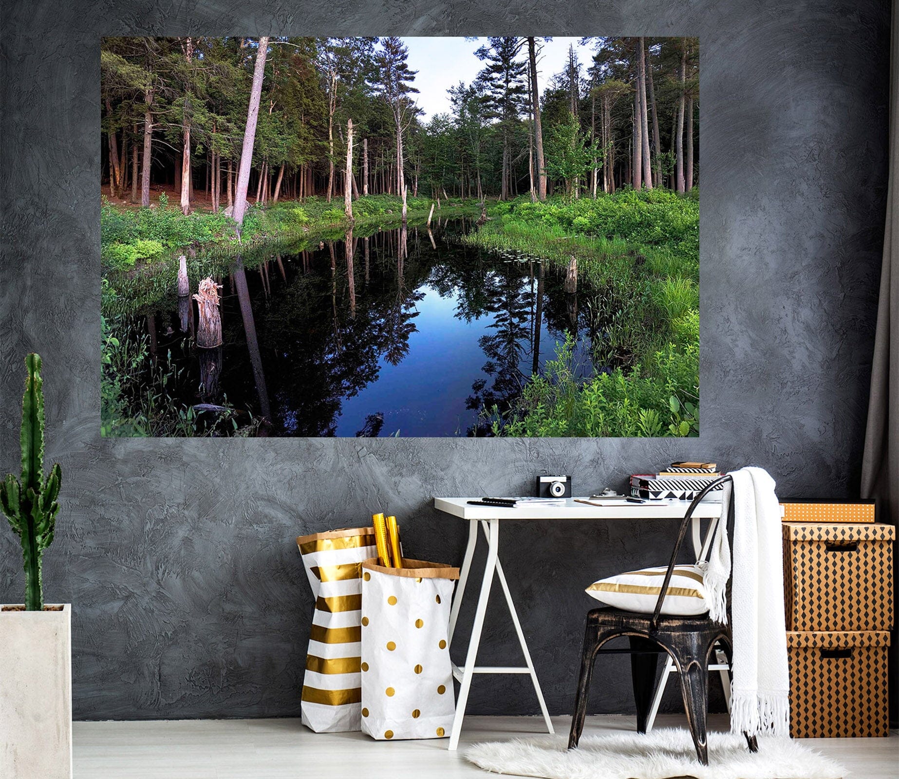 3D Forest River 102 Jerry LoFaro Wall Sticker Wallpaper AJ Wallpaper 2 