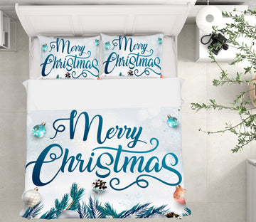3D Merry Christmas 63192 Bed Pillowcases Quilt