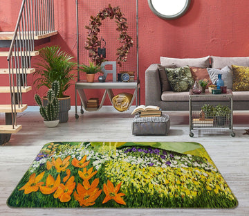 3D Bright Flowers 1080 Allan P. Friedlander Rug Non Slip Rug Mat Mat AJ Creativity Home 