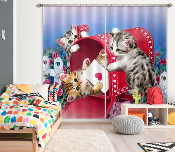 3D Mailbox Cat 9103 Kayomi Harai Curtain Curtains Drapes