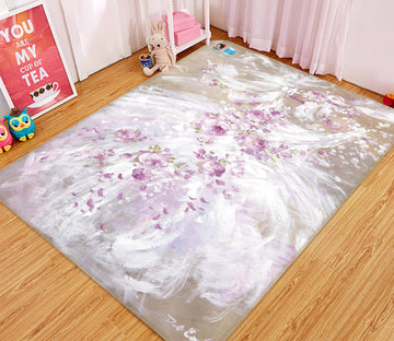 3D Flower Vine White Dress 1079 Debi Coules Rug Non Slip Rug Mat