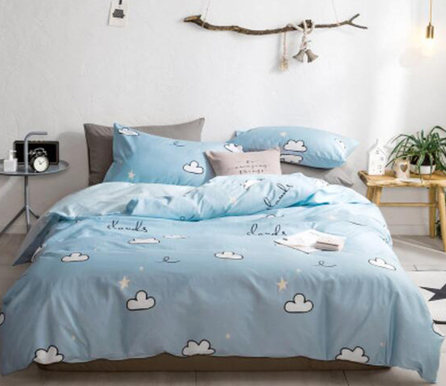 3D Cartoon Clouds Blue 30241 Bed Pillowcases Quilt