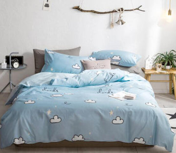 3D Cartoon Clouds Blue 30241 Bed Pillowcases Quilt