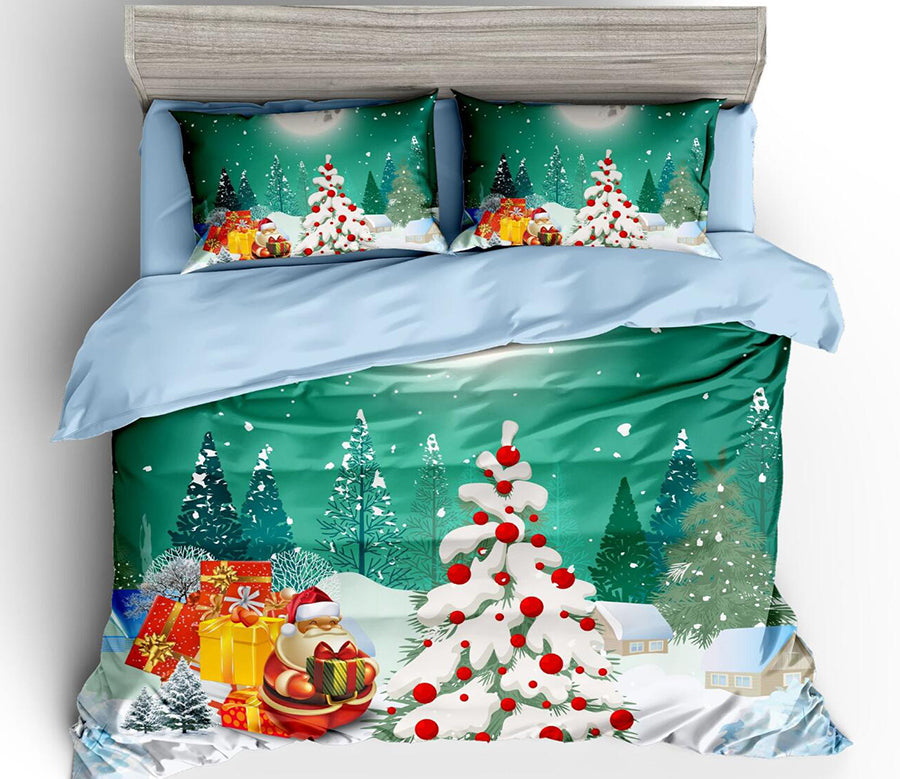 3D Christmas Tree Gift 46066 Christmas Quilt Duvet Cover Xmas Bed Pillowcases