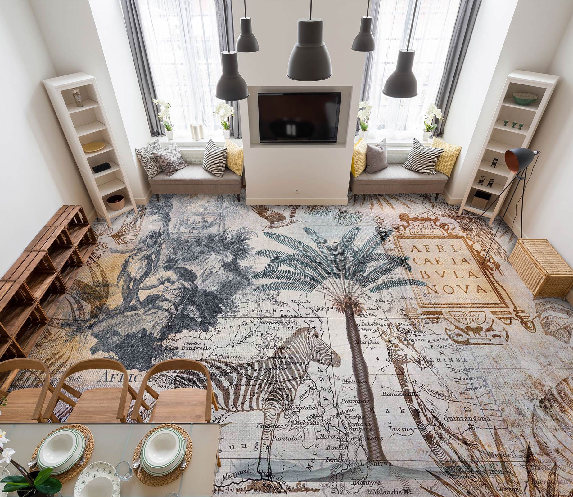 3D Zebra Jungle 102109 Andrea Haase Floor Mural