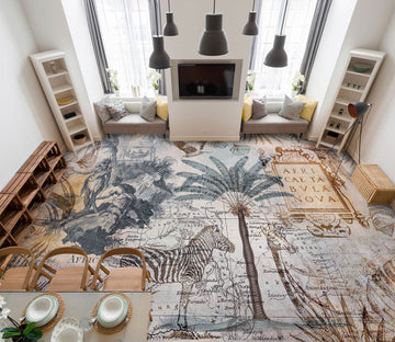 3D Zebra Jungle 102109 Andrea Haase Floor Mural