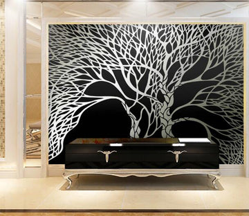 3D Graffiti White Tree WC390 Wall Murals