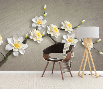 3D White Flowers 1465 Wall Murals Wallpaper AJ Wallpaper 2 