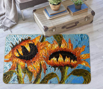 3D Serenity Sunflowers 1014 Dena Tollefson Rug Non Slip Rug Mat Mat AJ Creativity Home 