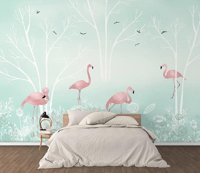 3D Pink Flamingo 2590 Wall Murals Wallpaper AJ Wallpaper 2 