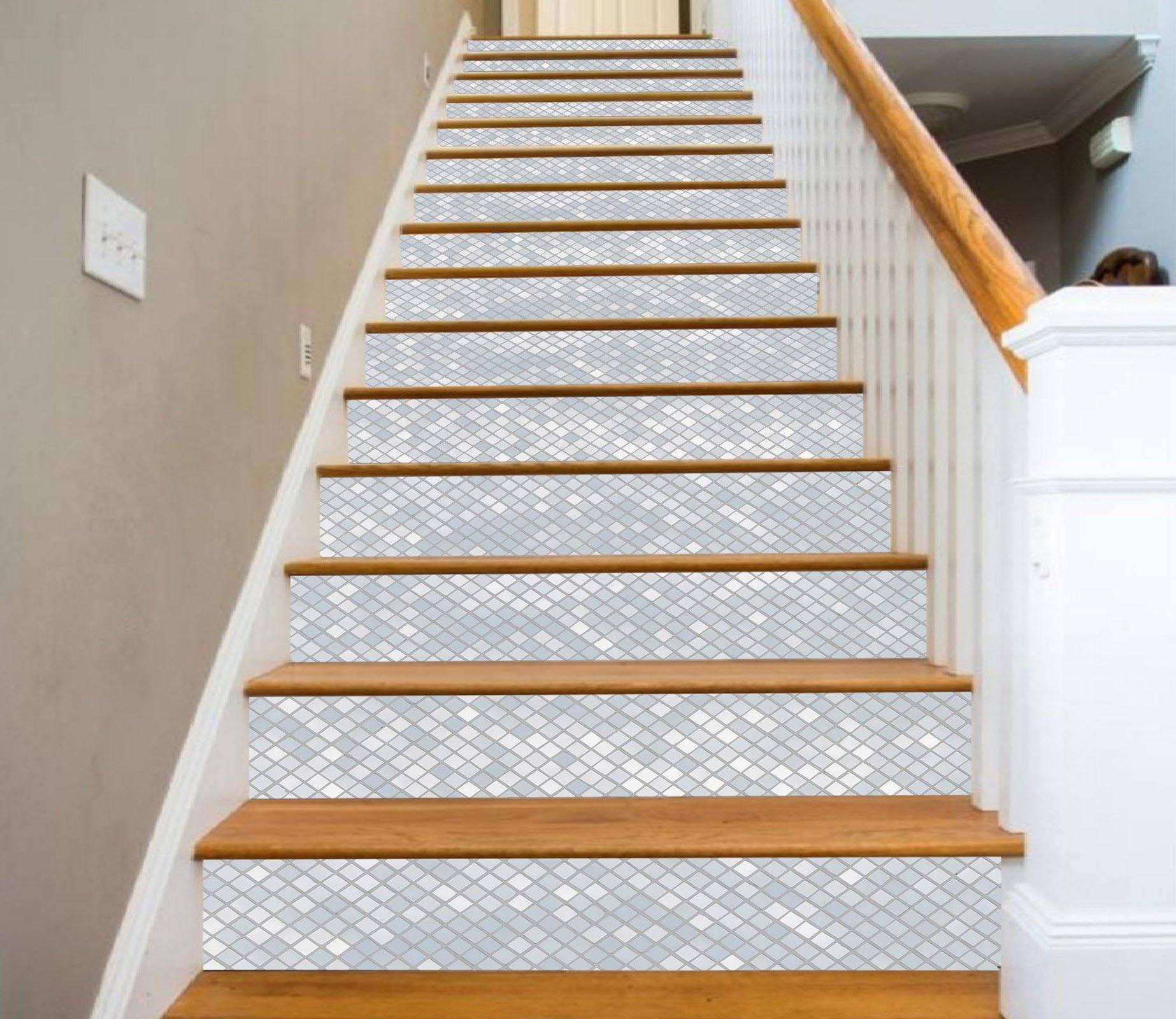 3D Delicate Square Mosaic 6852 Marble Tile Texture Stair Risers Wallpaper AJ Wallpaper 