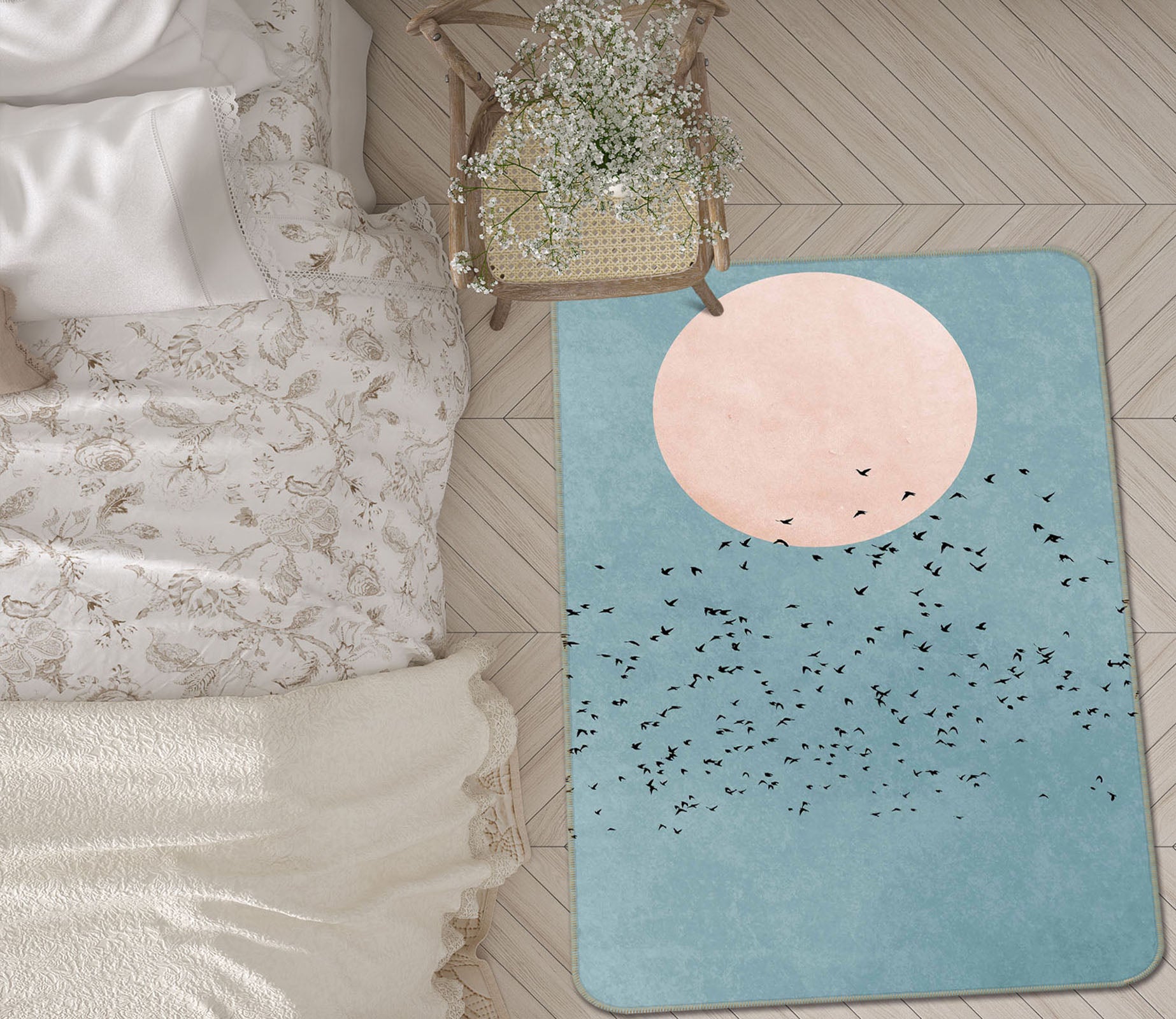 3D Moon 84126 Boris Draschoff Rug Non Slip Rug Mat