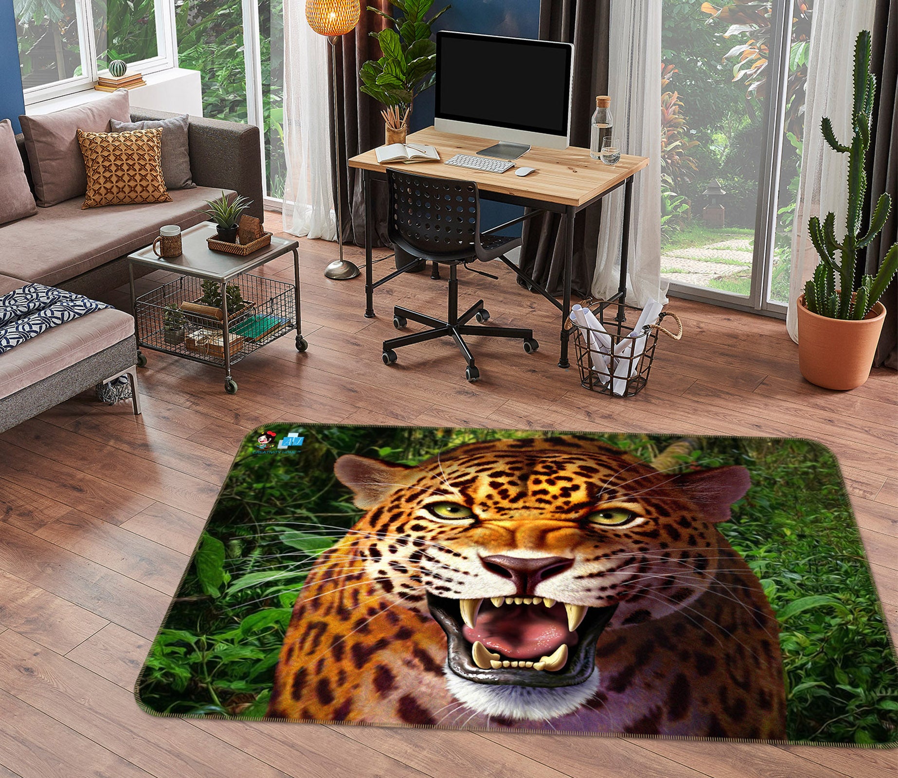 3D Leopard 85072 Jerry LoFaro Rug Non Slip Rug Mat