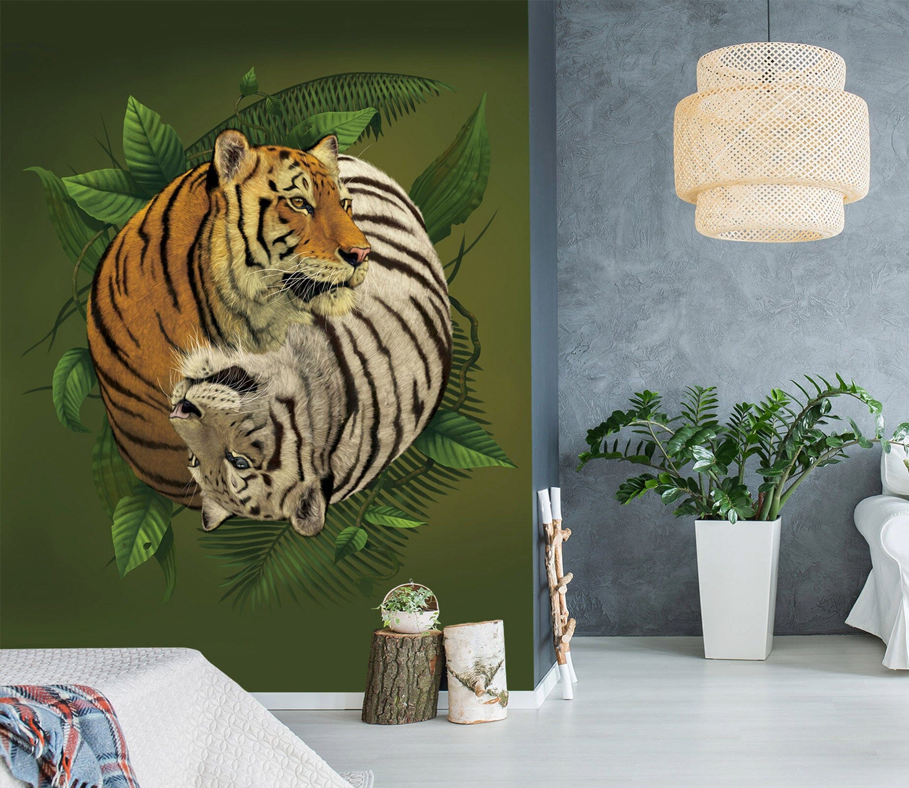 3D Tiger 1558 Wall Murals Exclusive Designer Vincent Wallpaper AJ Wallpaper 2 
