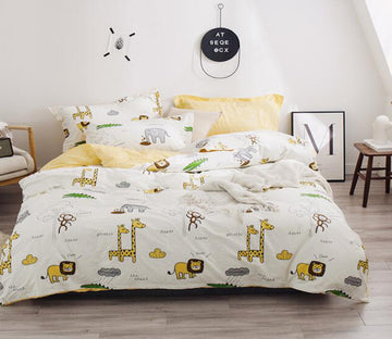 3D Baby Giraffe 5142 Bed Pillowcases Quilt