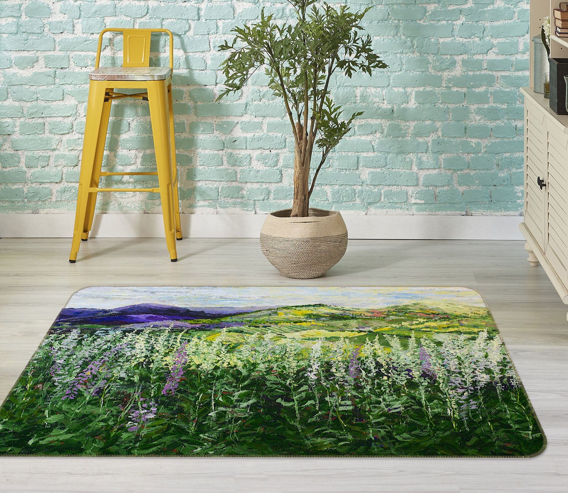 3D Prairie Flowers 1019 Allan P. Friedlander Rug Non Slip Rug Mat Mat AJ Creativity Home 