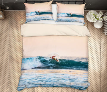 3D Surfing At Sea 14089 Bed Pillowcases Quilt