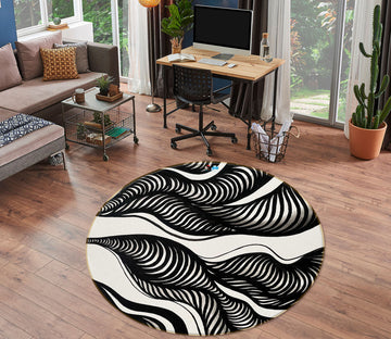 3D Black Wind 8244 Jacqueline Reynoso Rug Round Non Slip Rug Mat