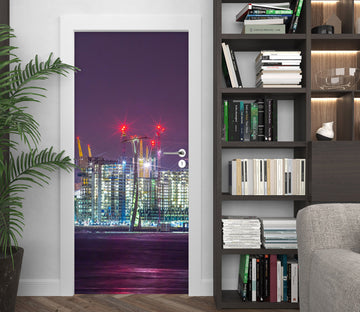 3D Color Building Night 106153 Assaf Frank Door Mural