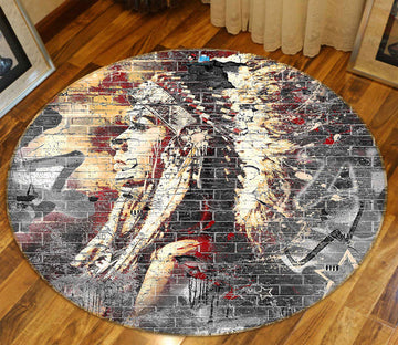 3D Wall Graffiti 81002 Round Non Slip Rug Mat