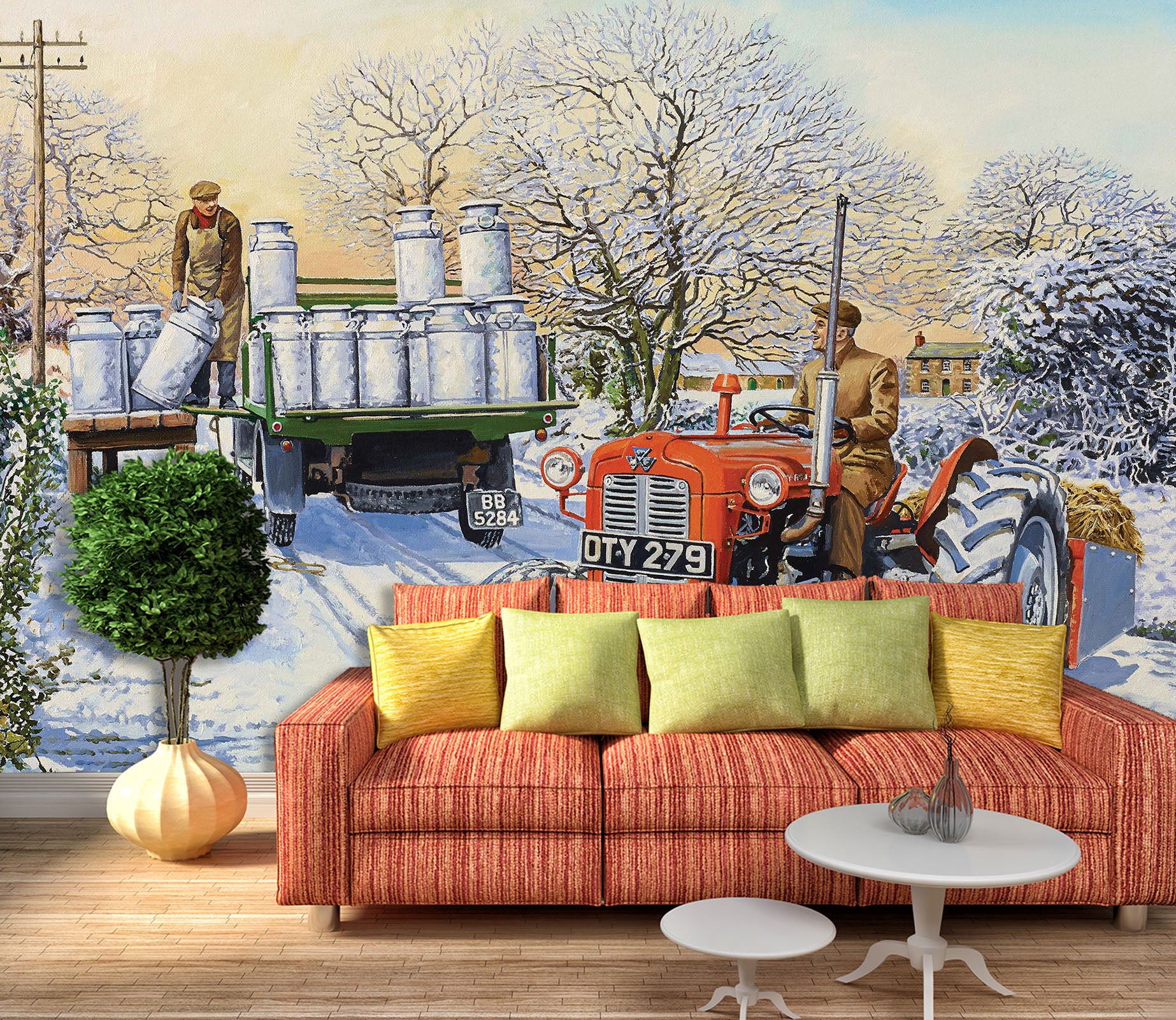 3D Snowfield Tractor 8923 Trevor Mitchell Wall Mural Wall Murals