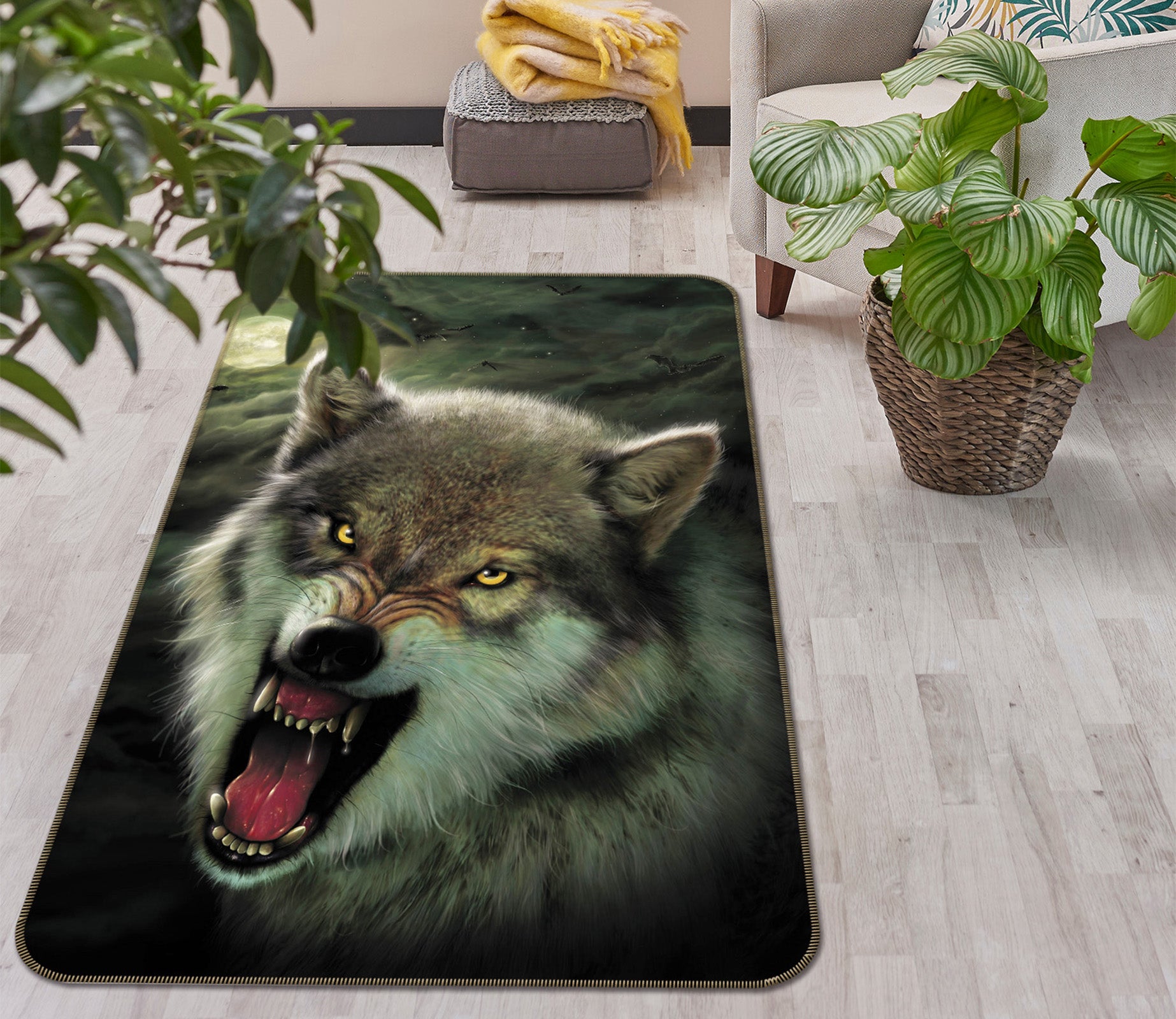3D Wolf 84241 Vincent Hie Rug Non Slip Rug Mat
