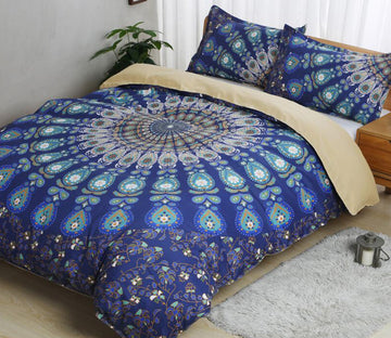 3D Blue Totem 1039 Bed Pillowcases Quilt