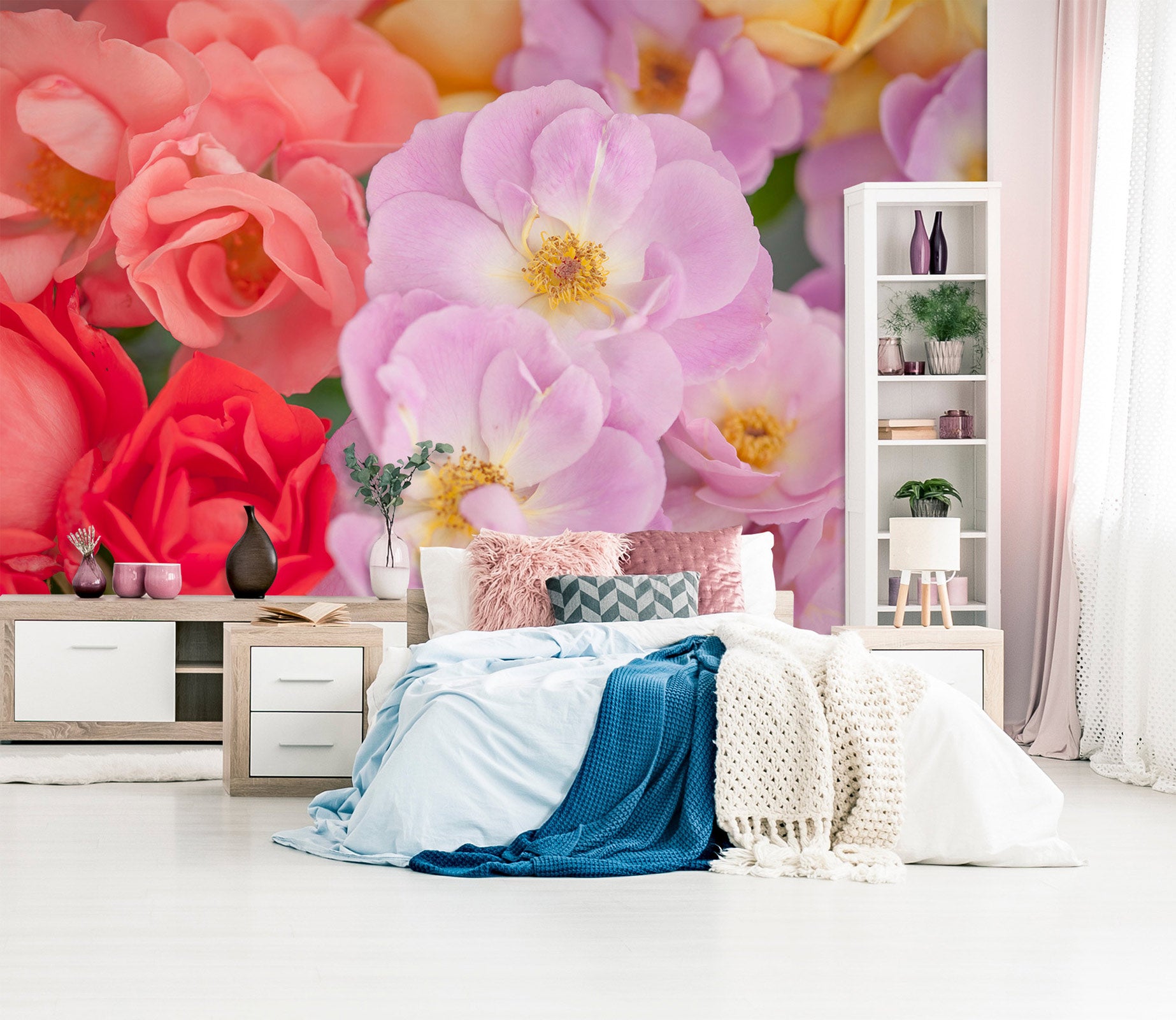 3D Pink Flower 6215 Assaf Frank Wall Mural Wall Murals