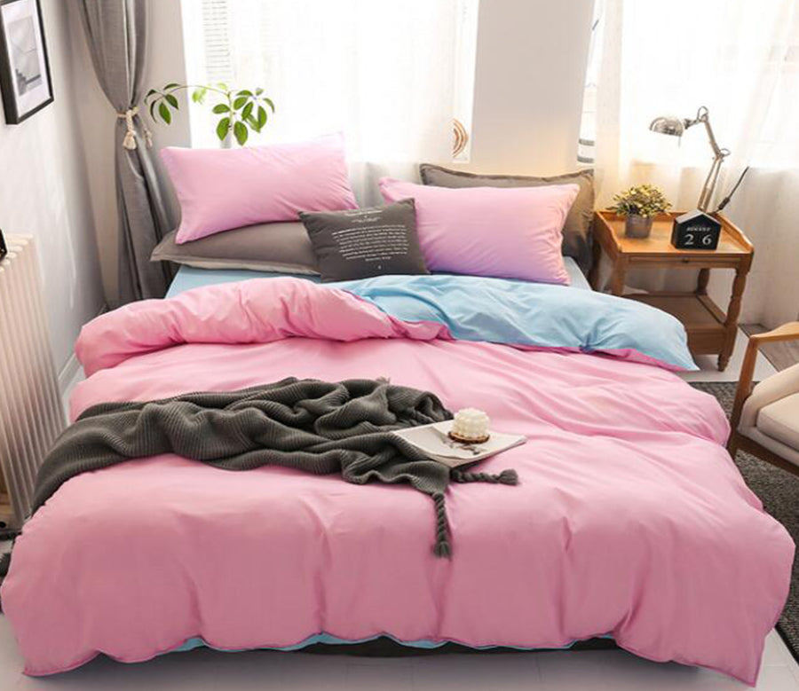 3D Pink Sky Blue 2128 Bed Pillowcases Quilt