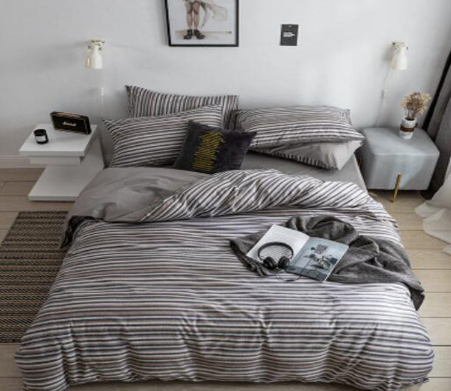 3D Dark Gray Bars 15126 Bed Pillowcases Quilt