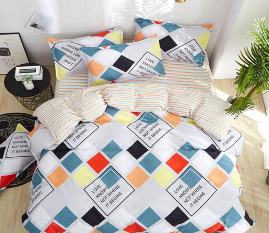 3D Color Diamond Lattice 5101 Bed Pillowcases Quilt