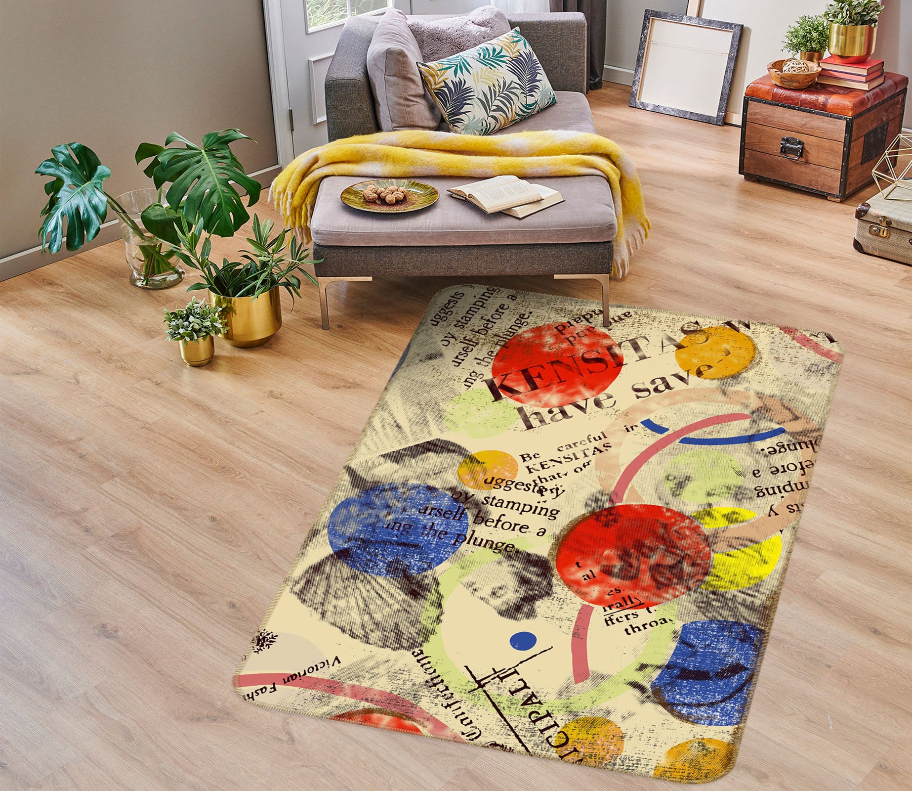 3D Colorful Ball Letters 76110 Non Slip Rug Mat