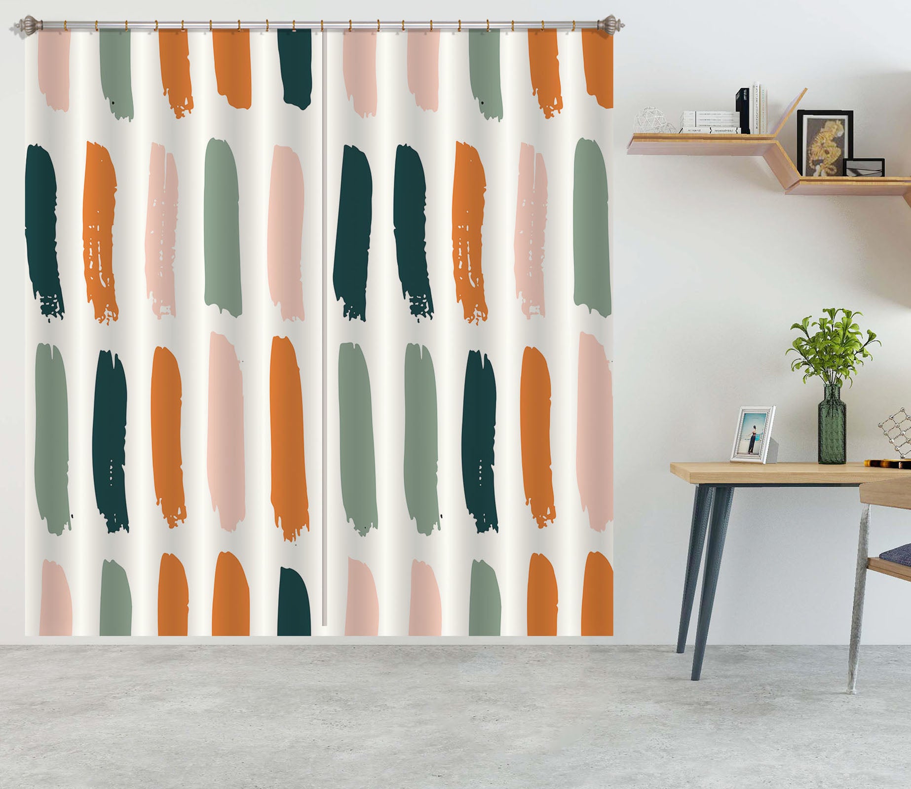 3D Colorful Stripes 111108 Kashmira Jayaprakash Curtain Curtains Drapes