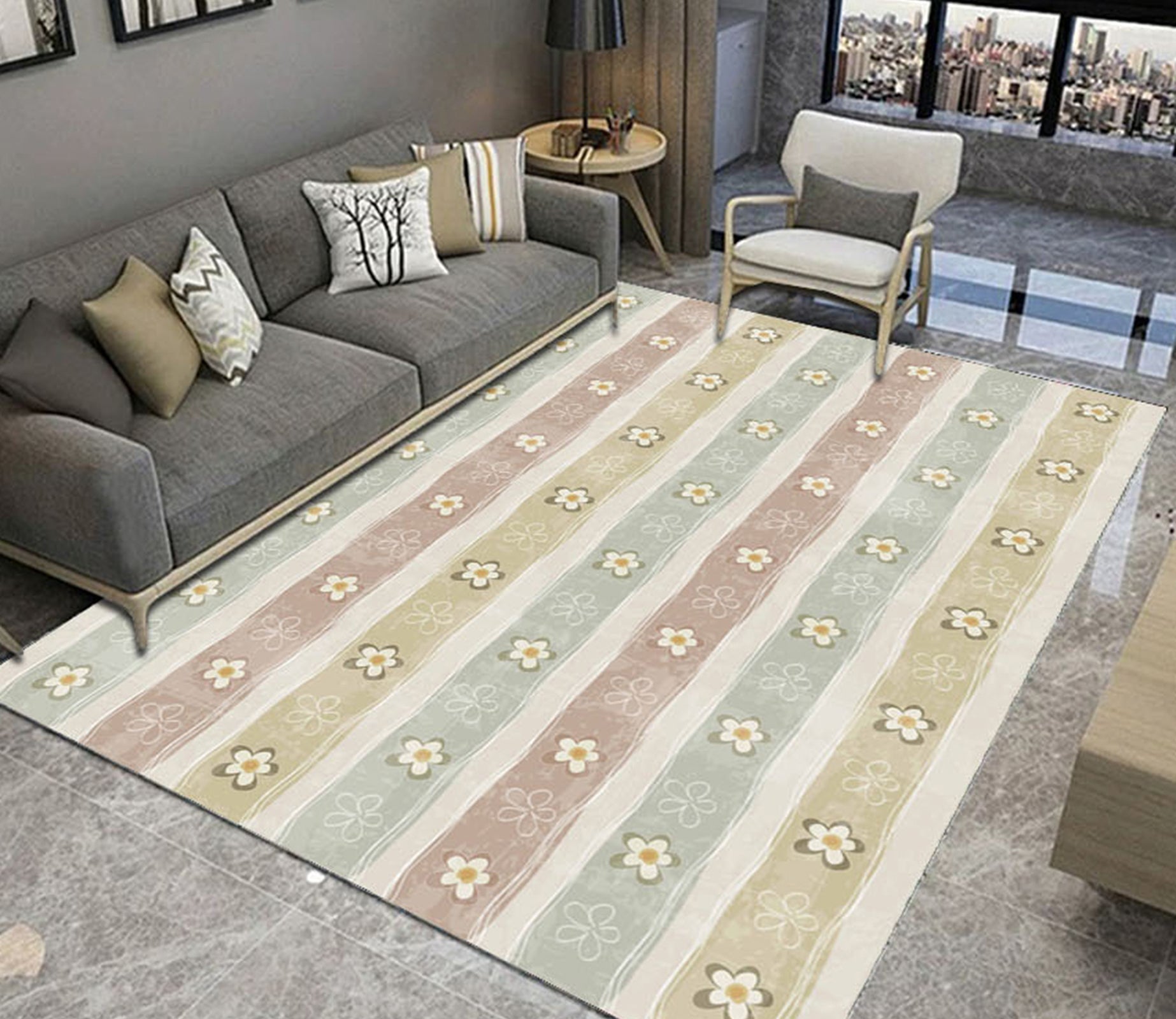 3D Colored Flowers WG518 Non Slip Rug Mat Mat AJ Creativity Home 