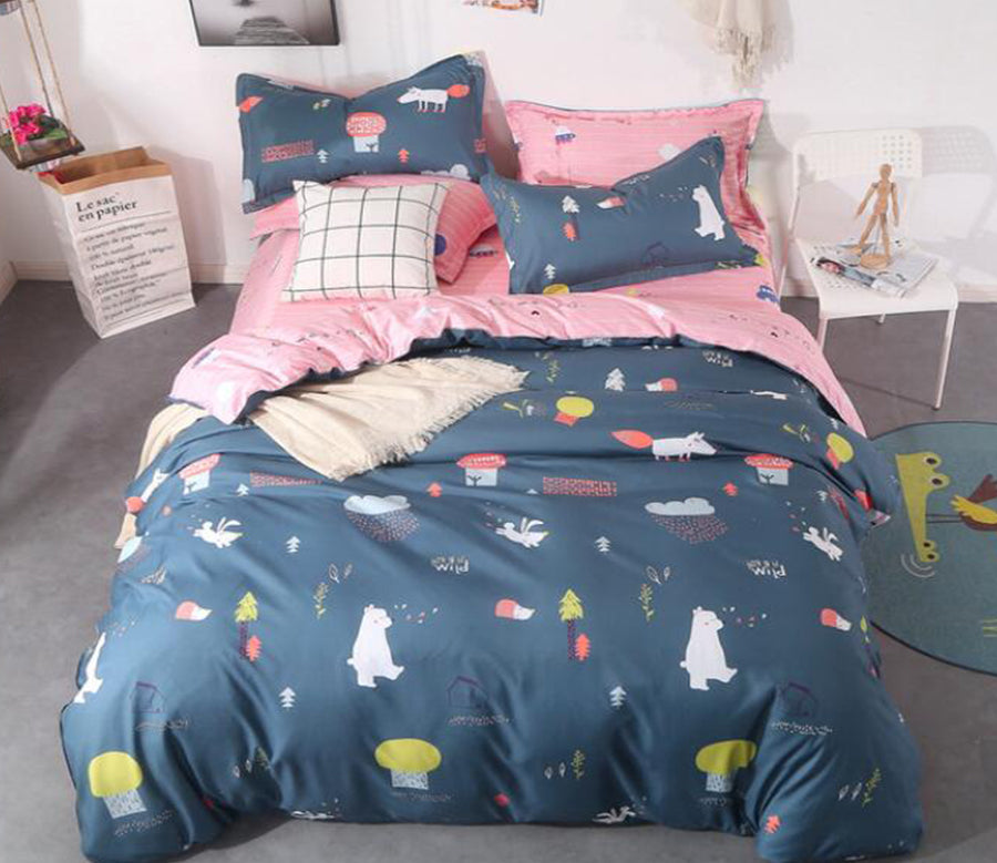 3D Bear Mushroom 12186 Bed Pillowcases Quilt