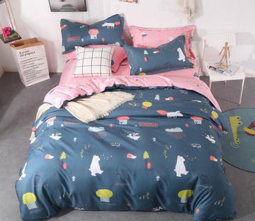 3D Bear Mushroom 12186 Bed Pillowcases Quilt