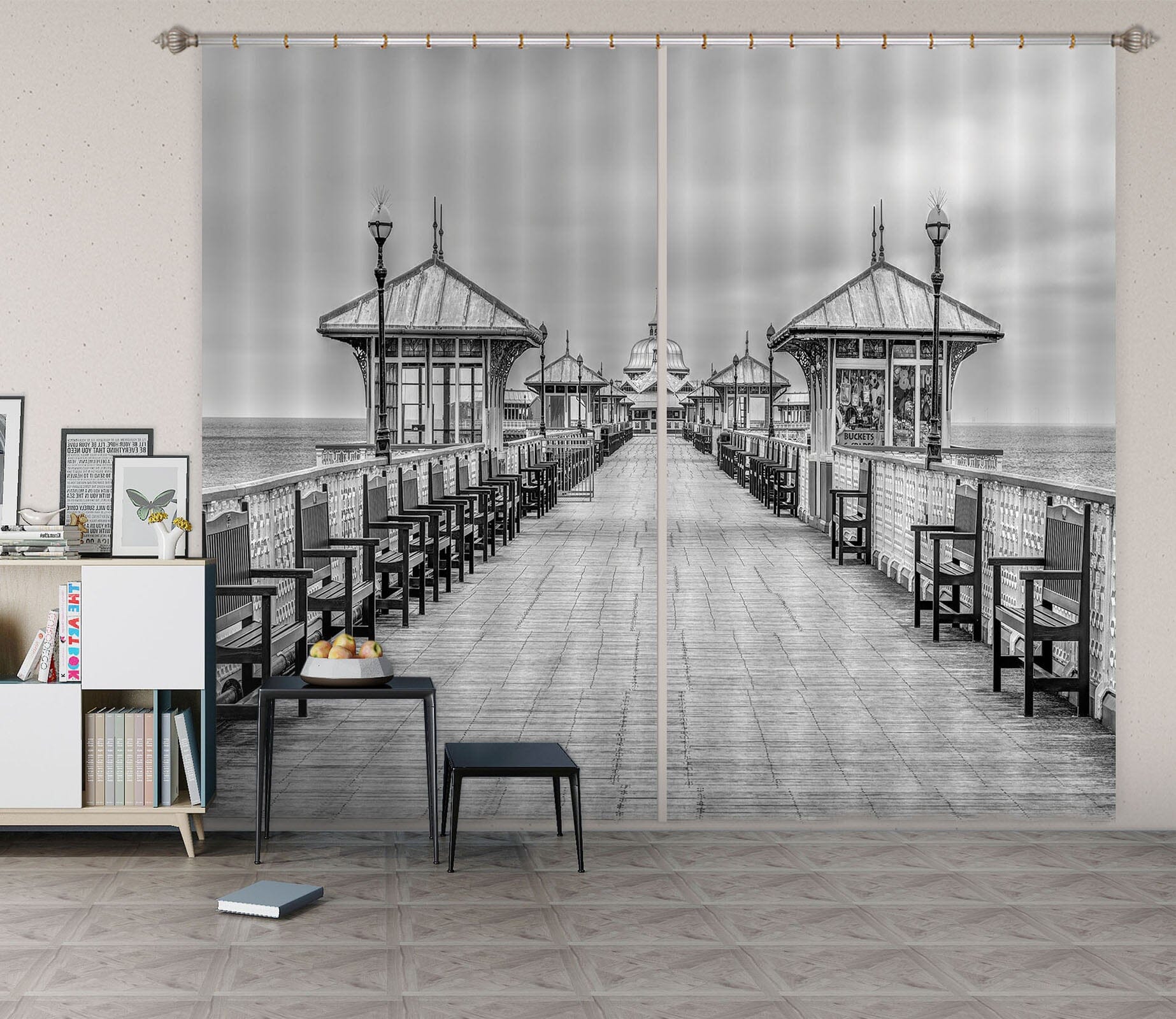3D Grey Corridor 237 Assaf Frank Curtain Curtains Drapes Curtains AJ Creativity Home 
