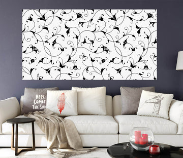 3D Black Flower Pattern 1071 Wall Sticker