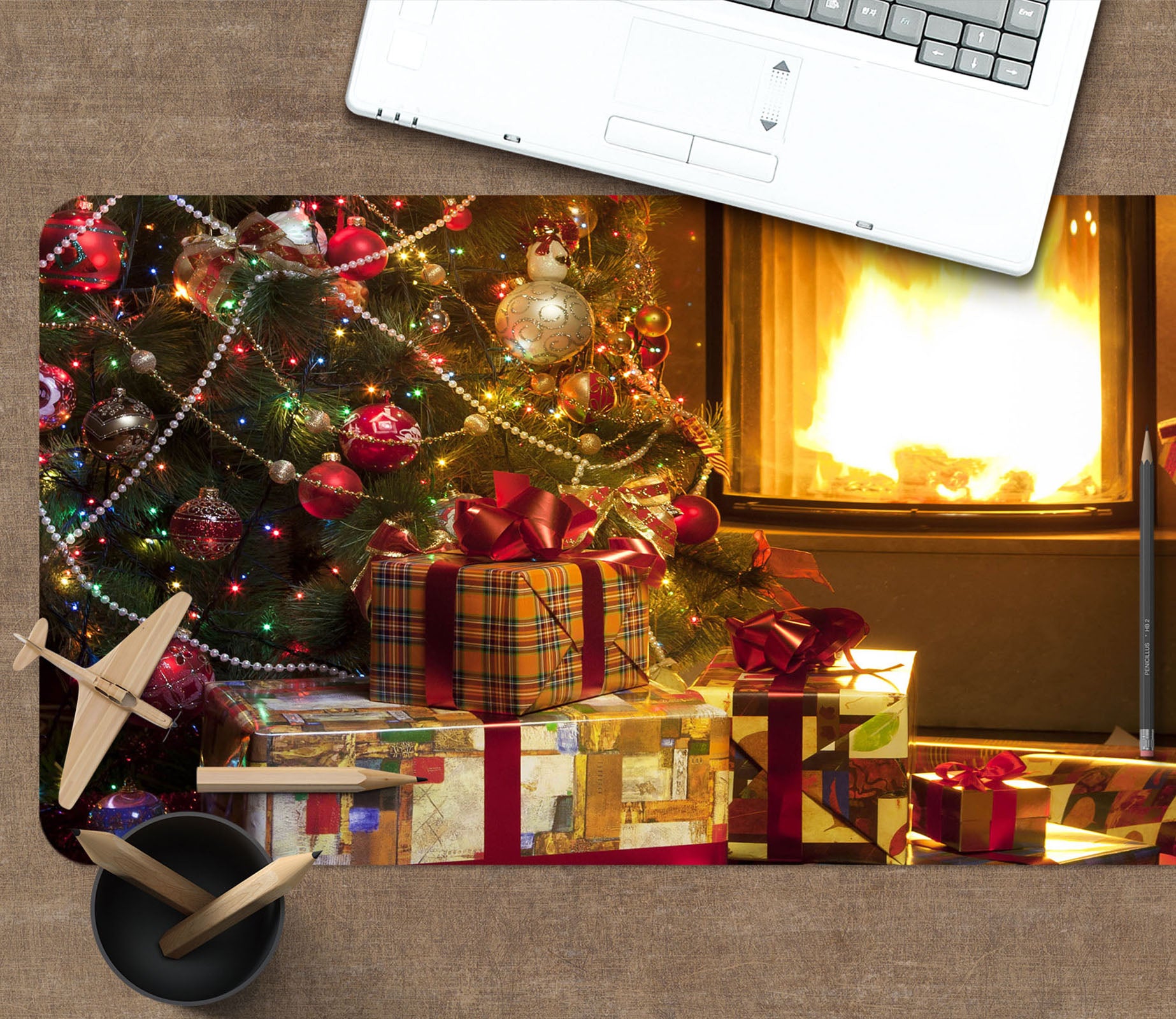 3D Pile Of Gifts 51163 Christmas Desk Mat Xmas