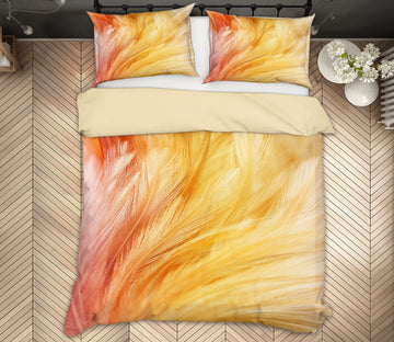 3D Golden Feather 60035 Bed Pillowcases Quilt