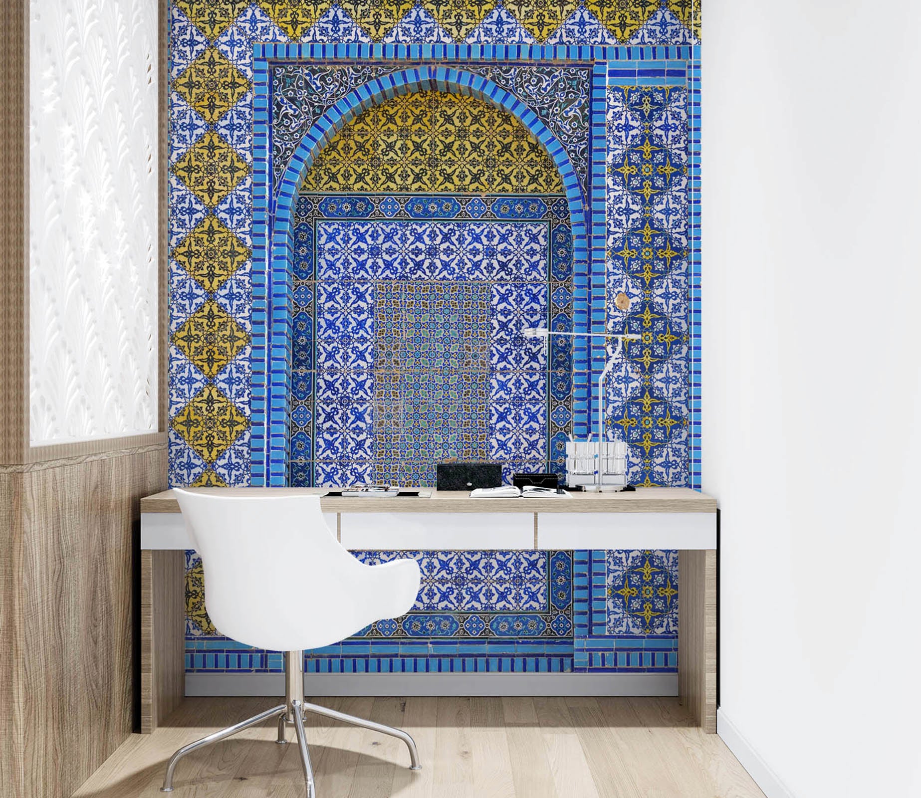 3D Blue Brick Flower 113 Assaf Frank Wall Mural Wall Murals