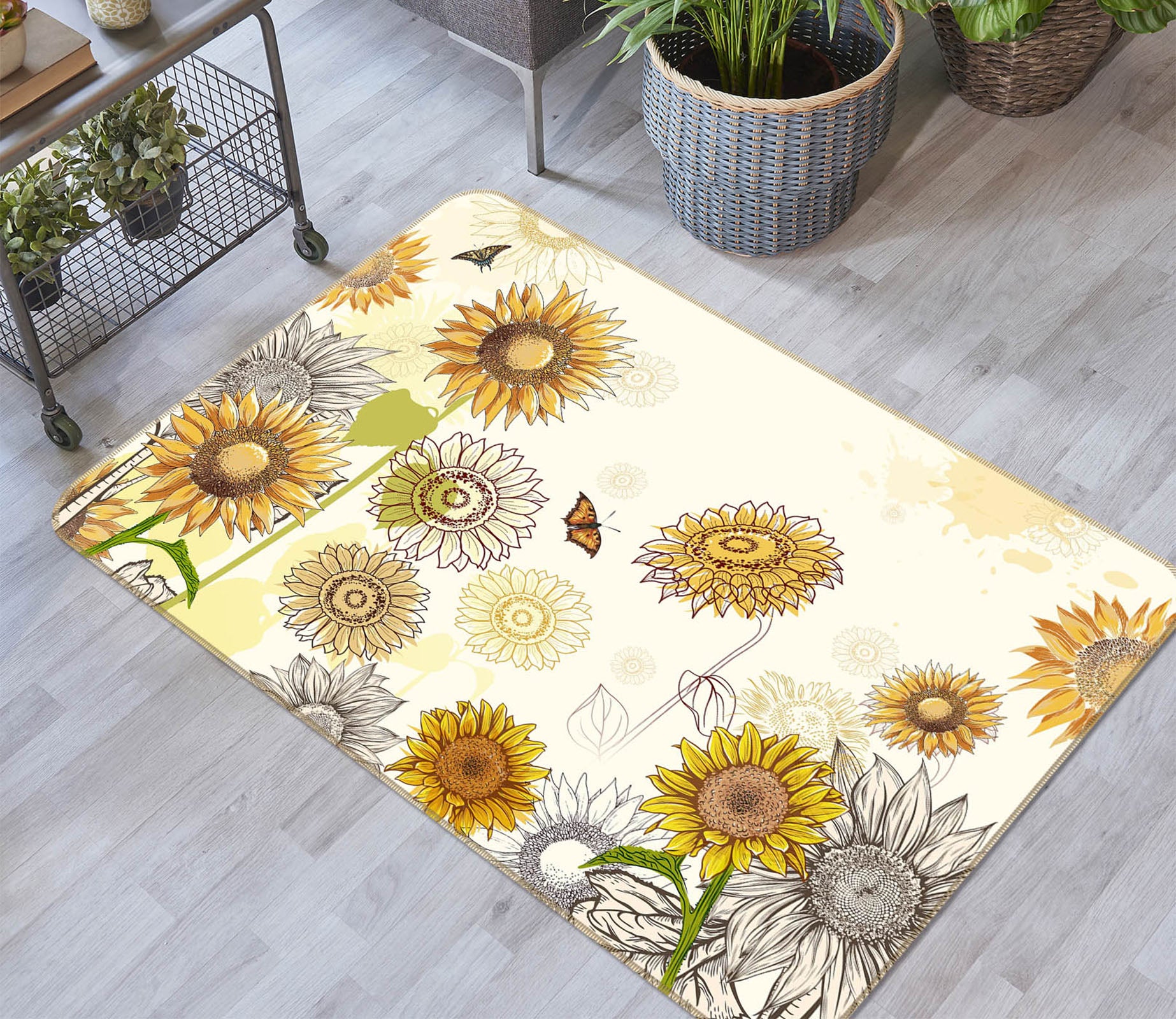 3D Sunflower 65112 Non Slip Rug Mat