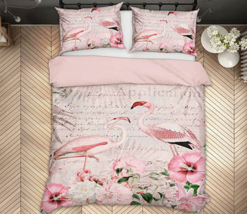 3D Pink Flamingo 2113 Andrea haase Bedding Bed Pillowcases Quilt Quiet Covers AJ Creativity Home 